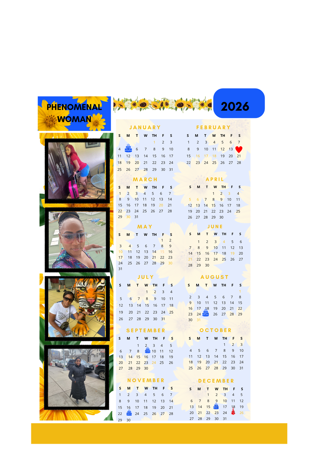 Personalized fridge calendar